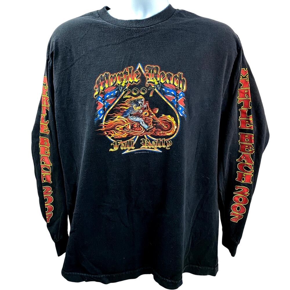 Myrtle Beach 2007 Fall Rally T-Shirt Size Large Long Sleeve - Motorcycle